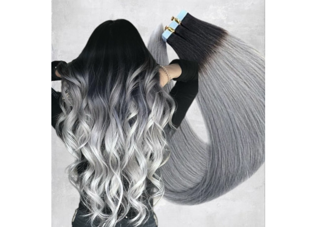 Extensii Tape In Diamond Ombre 1B Grey